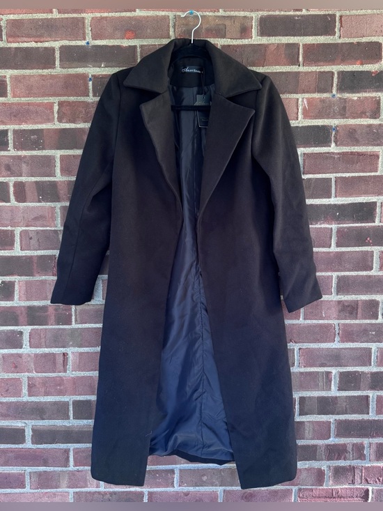 Auxo collection Jackets & Blazers - Auxo Collection Black Long Coat Women’s Size S Wool Blend Classic Overcoat